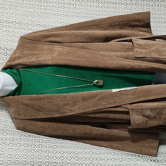 Elegant Brown Suede Jacket - Picture 6 of 16
